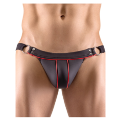 Svenjoyment Black Matte Look Jockstap With Contrasting Piping