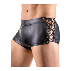 Svenjoyment Black Matte Look Trunks With Side Lacing