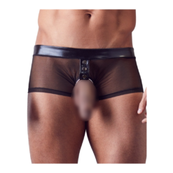 Svenjoyment Black Sheer Mesh Boxer Briefs With Cock Ring