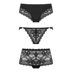 Underneath Eden Black Lace Panty Set