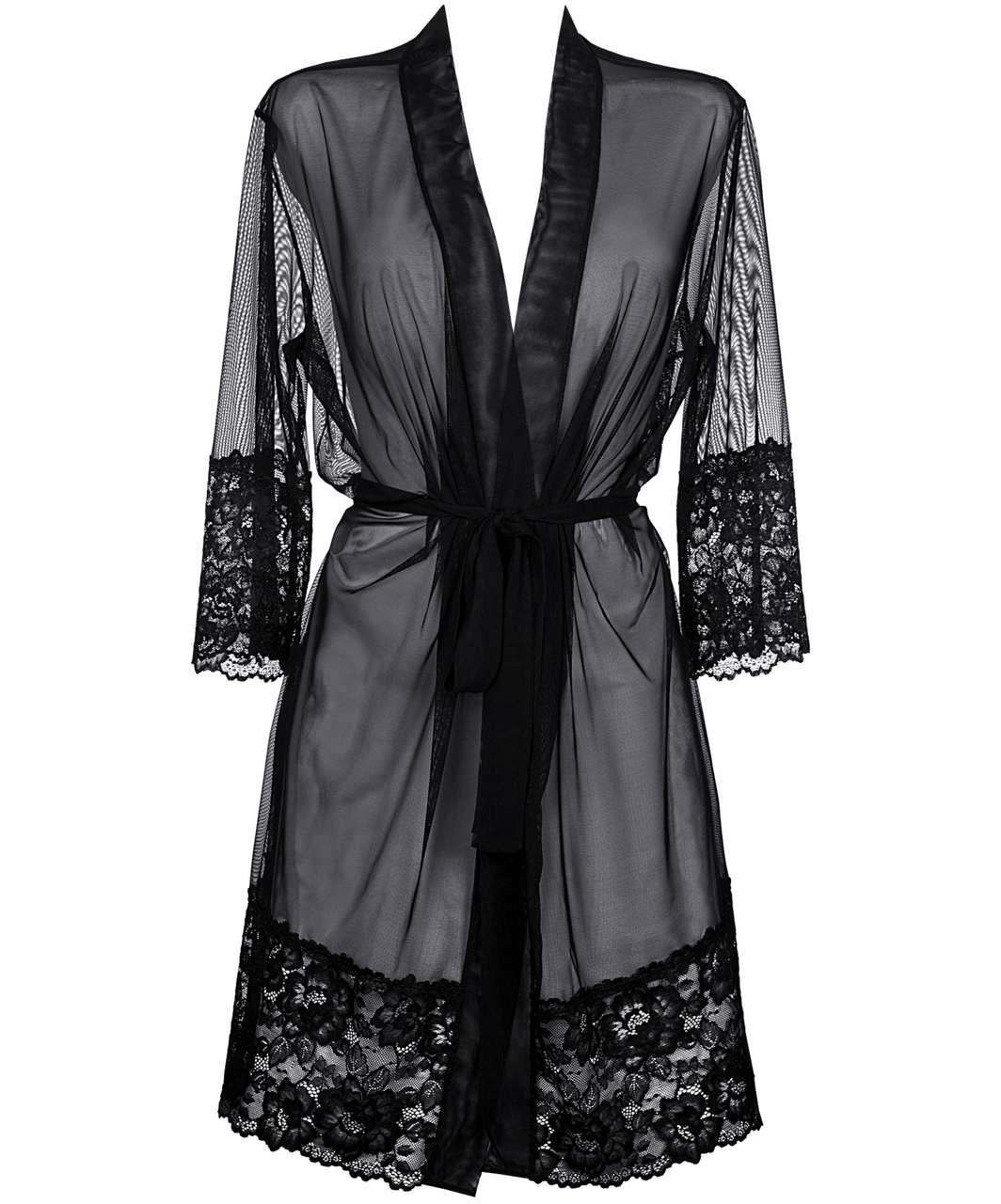 Axami Sexy Hot Sevilla Black Sheer Peignoir - Image 3