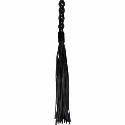 Zado Black Leather Whip With Wooden Handle