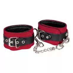 Zado Red & Balck Leather Ankle Cuffs